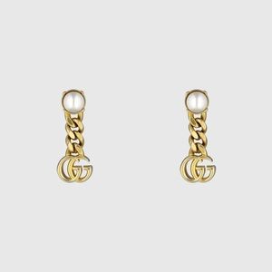 ▪️SOLD▪️GUCCI GG Gold Metal Pearl Earrings